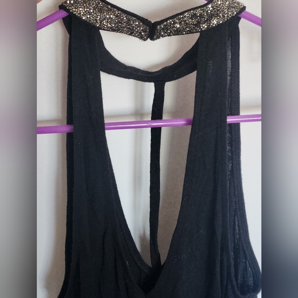 Express Black Tank with sparkle neckline detail, Small - Picture 4 of 7